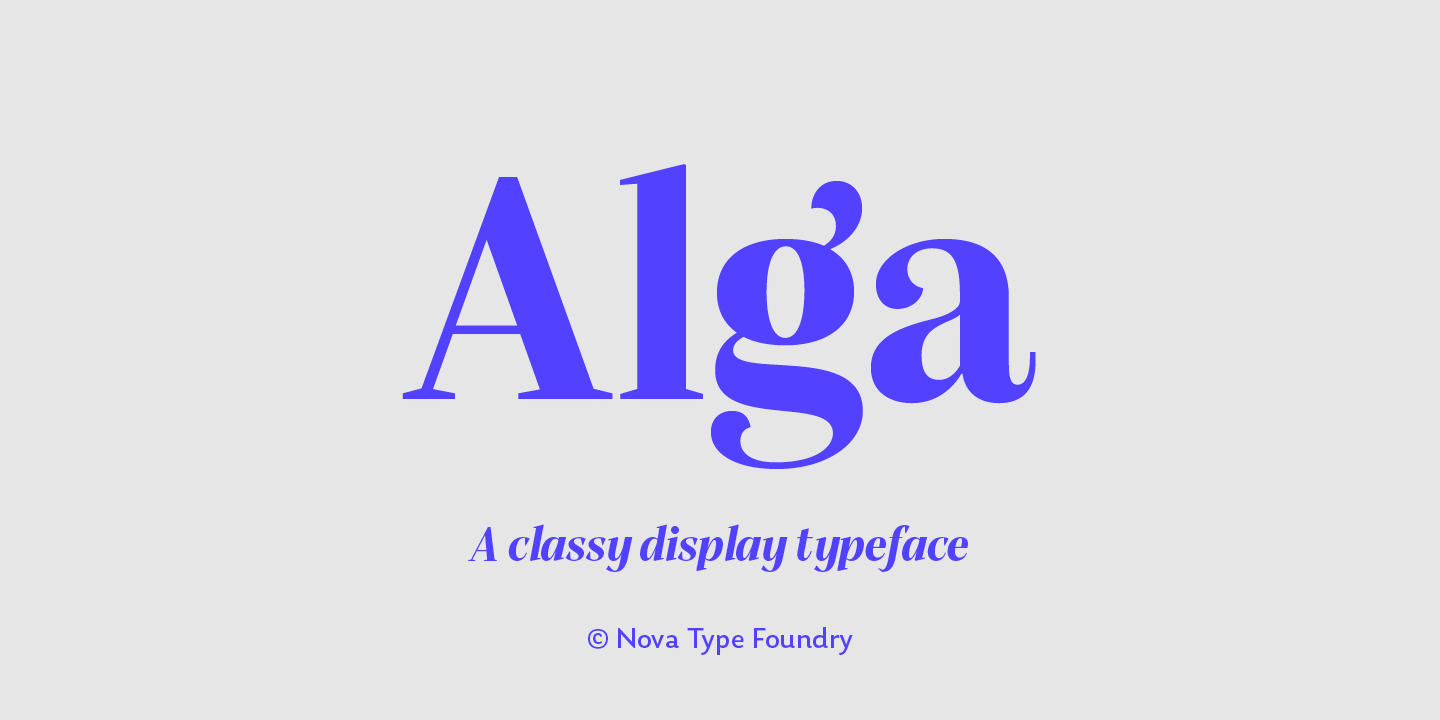 Przykład czcionki Alga Extra light Italic